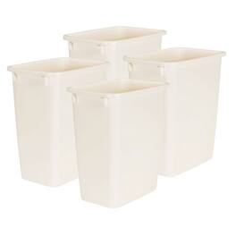 RubberMaid - 21 Quart Rectangular Kitchen Wastebasket Trash Can, Bisque (4 Pack) - Beige