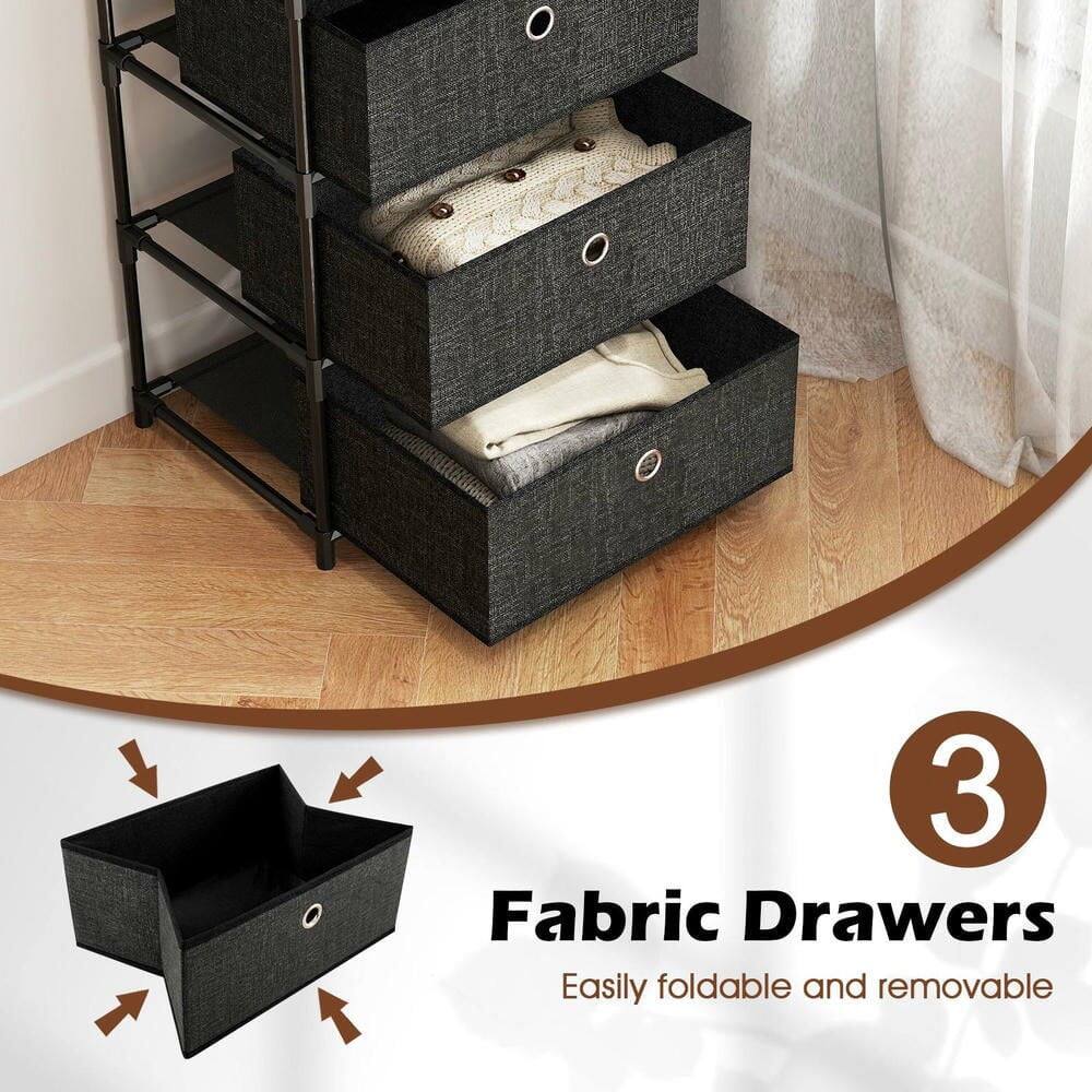 3 Fabric Drawers  
Easily foldable and removable