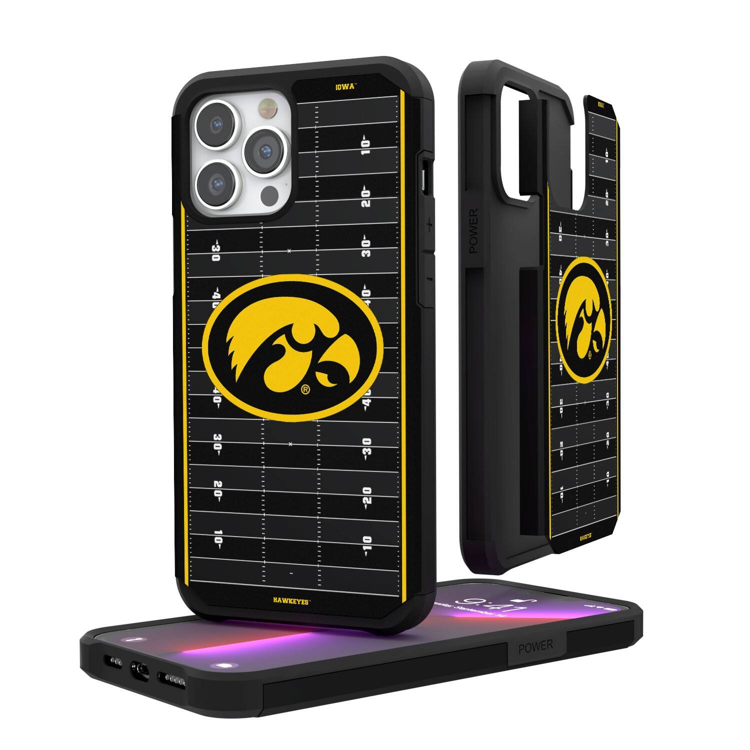 Keyscaper - NCAA - Iowa Hawkeyes Field iPhone Rugged Case - 14 - Multicolor