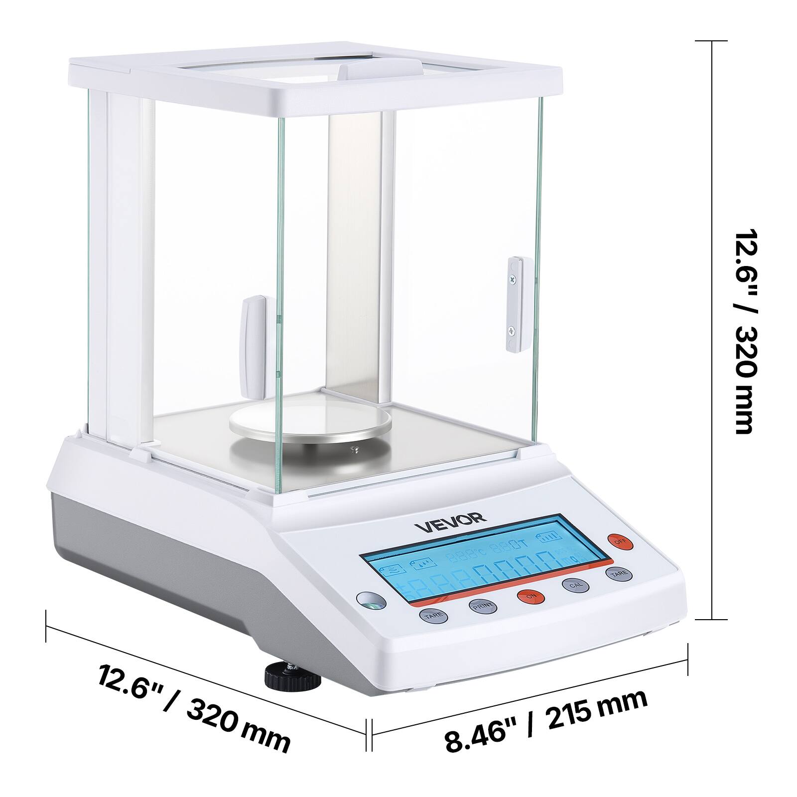 12.6" / 320 mm  
VEVOR  
1XE BERC GEOT  
TARE  
CHL  
S  
PK  

12.6" / 320 mm  
8.46" / 215 mm