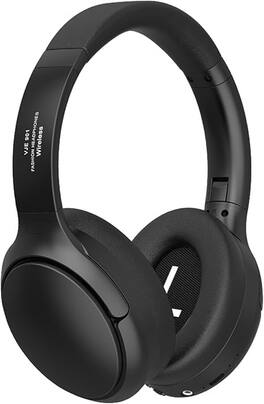 RISOKEYS - Bluetooth Headphones Over Ear, Hi-Fi Audio,Metal Construction, Adjustable & Foldable Headset,for Indoors, Outdoors - Black
