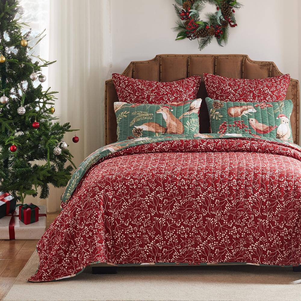 Alt View 3. Barefoot Bungalow - Barefoot Bungalow Willow Luxurious Modern Design 2 Pieces Quilt Set Twin/XL Holiday - Holiday.