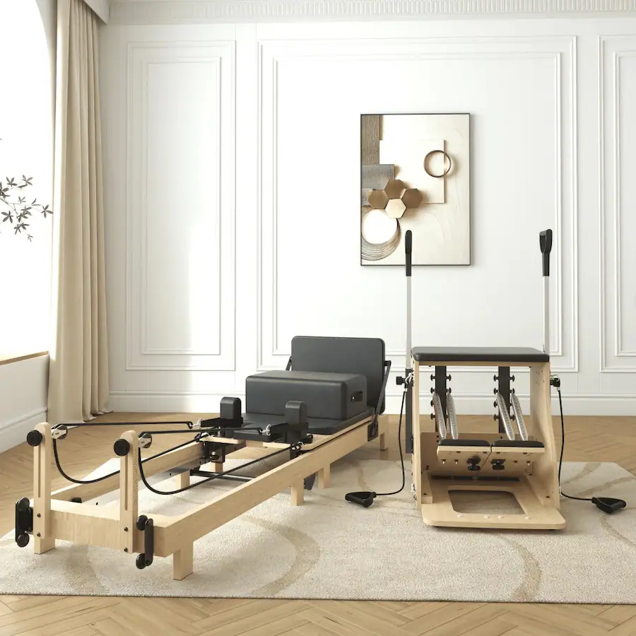 Yoga Using Machine Syedee Pilates Reformer Machine, Wood Pilates Machine Bed Yoga Exercise ...