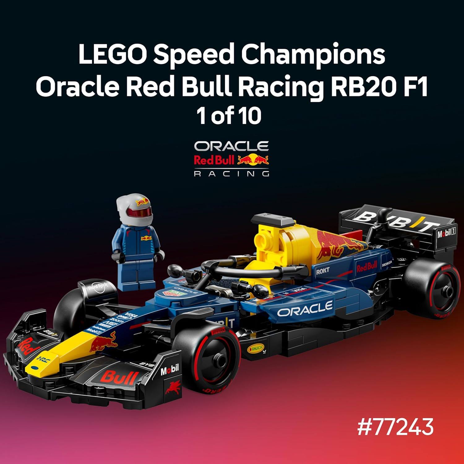 LEGO Speed Champions Oracle Red Bull Racing RB20 F1  
1 of 10  

ORACLE  
Red Bull RACING  

#77243
