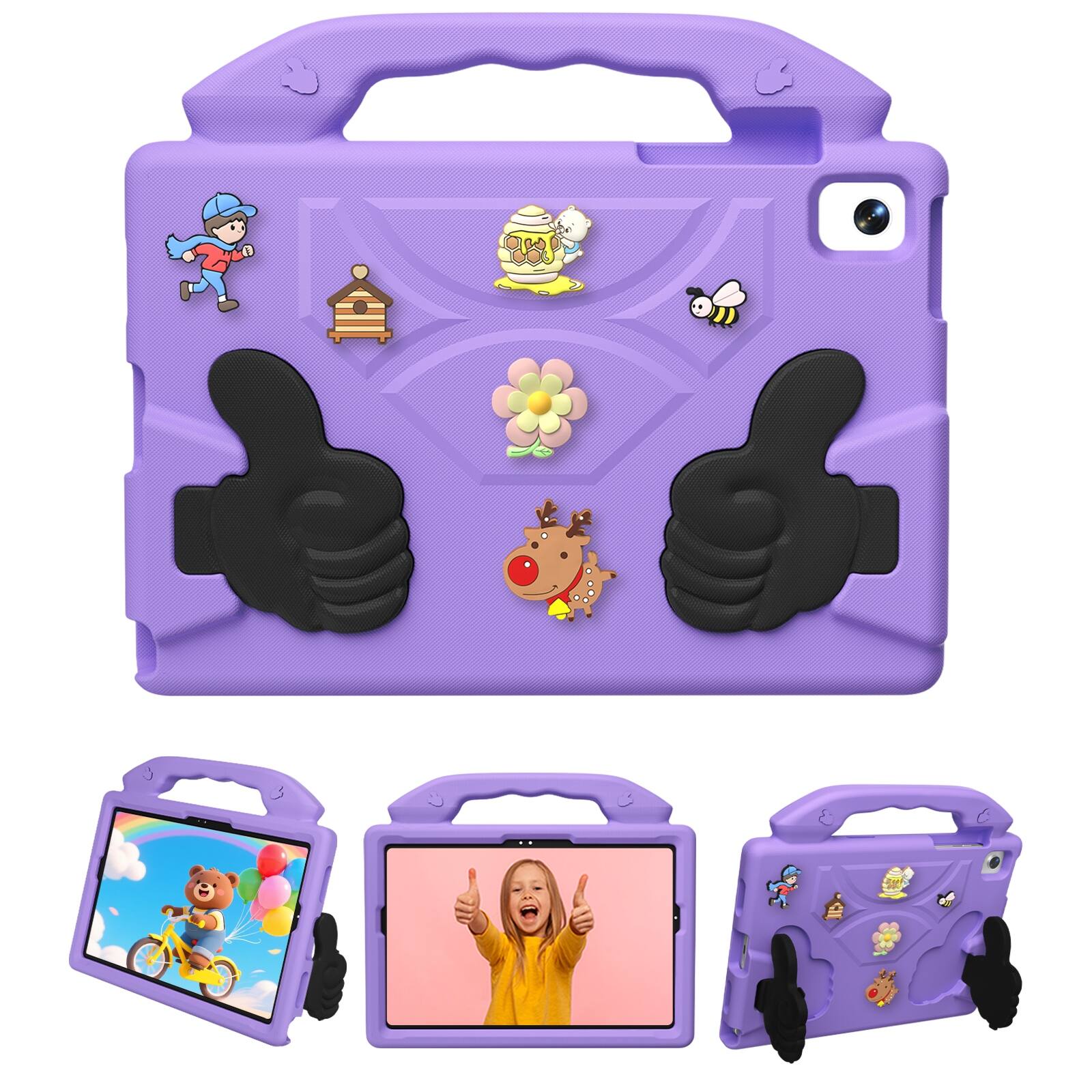 Front. UUCOVER - Kids Case for Samsung Galaxy Tab A11+ 11-inch 2025 X230/X236/X238 Shockproof EVA Handle Stand Anti-Slip Protective Cover - Lightpurple.