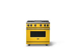 Viking - Pro 7 Series 5.6 Cu. Ft. Freestanding Sealed 4 Burner LP Gas Convection Range/Griddle - Daffodil - Daffodil