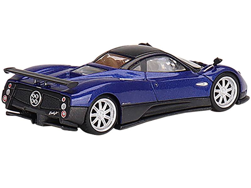 Left. Mini GT - Pagani Zonda F Blu Argentina Blue Metallic with Black Top Limited Edition to 3000 pieces Worldwide 1/64 - Blue Metallic With Black.