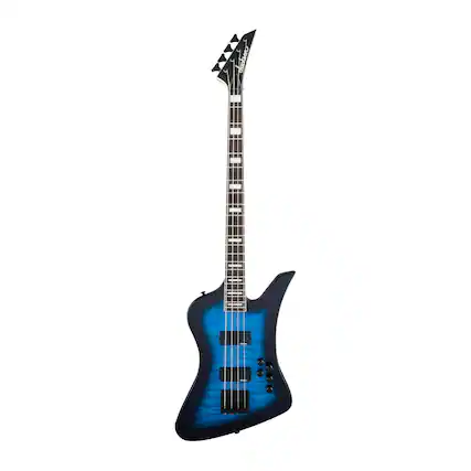 Front. Jackson - Jackson JS Series Kelly Bird JS3Q 4-String Bass Guitar (Transparent Blue Burst).