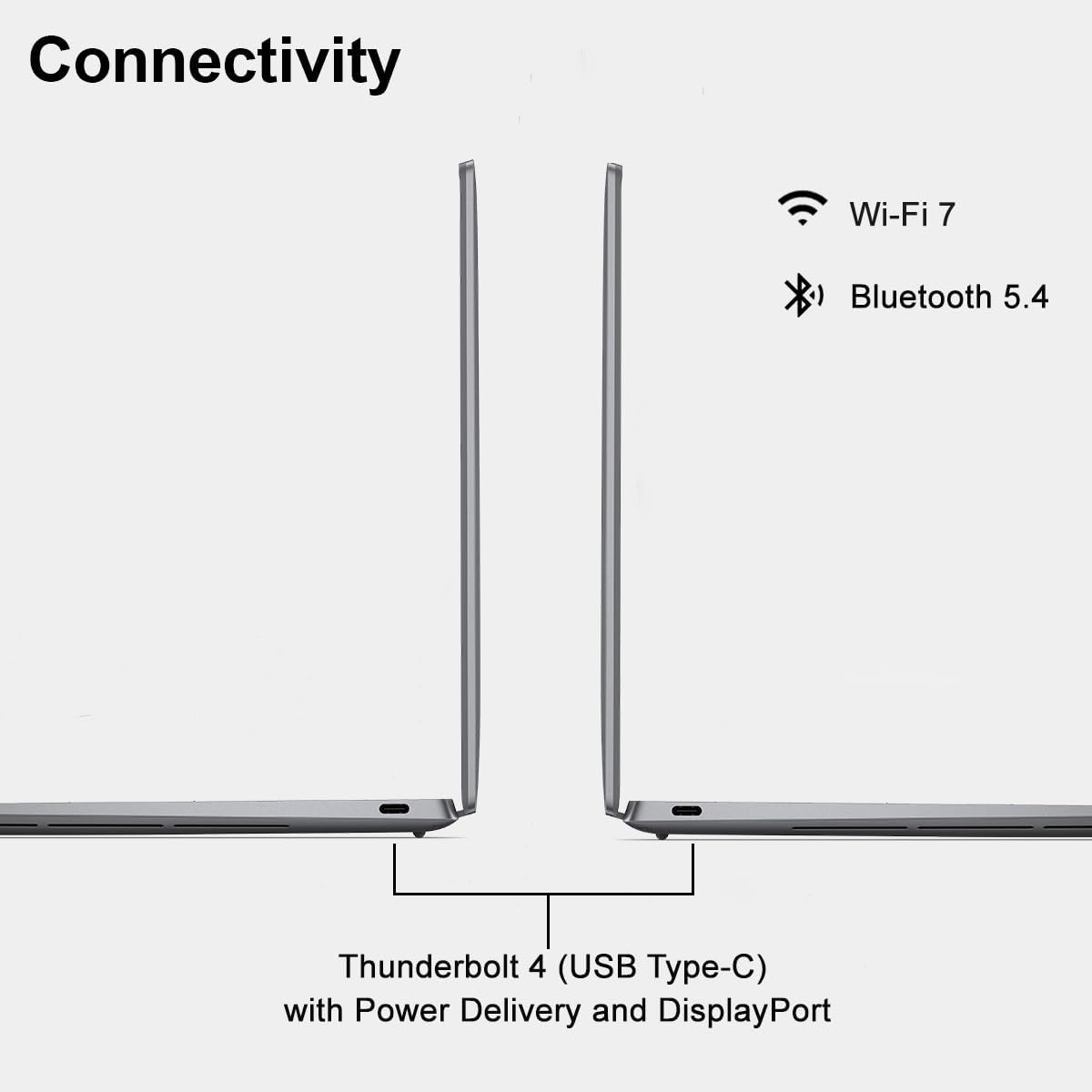 Connectivity

Wi-Fi 7

Bluetooth 5.4

Thunderbolt 4 (USB Type-C) with Power Delivery and DisplayPort