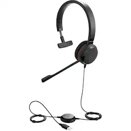 Jabra - Evolve 20SE UC Mono - Mono - USB - Wired - 32 Ohm - 150 Hz to 7 kHz - Over-the-head - Monaural - Supra-aural - Red