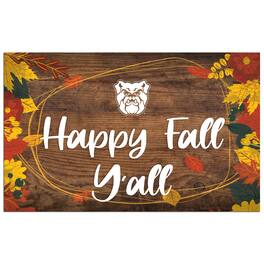 Fan Creations - Butler Bulldogs 11'' x 19'' Happy Fall Y'all Sign - Brown