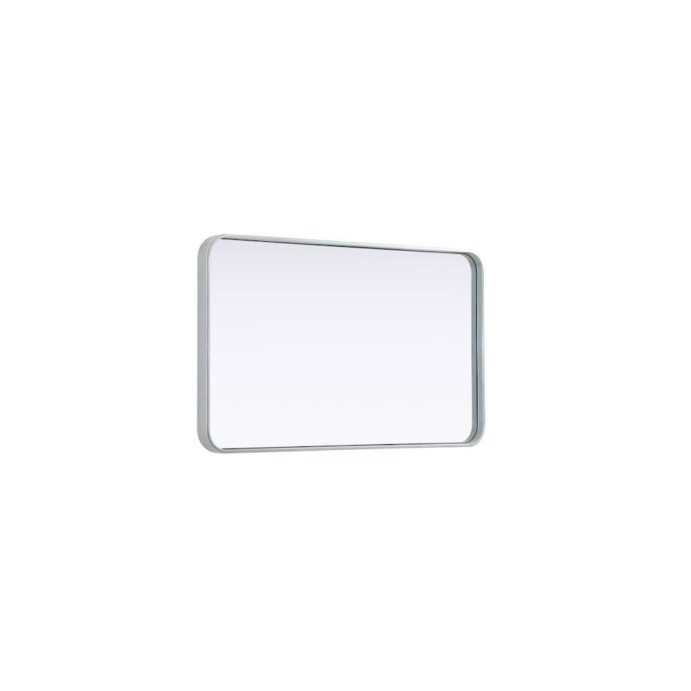Alt View 1. Elegant Decor - Contour Metal Rectangle Mirror 22x36 in Silver - Silver.