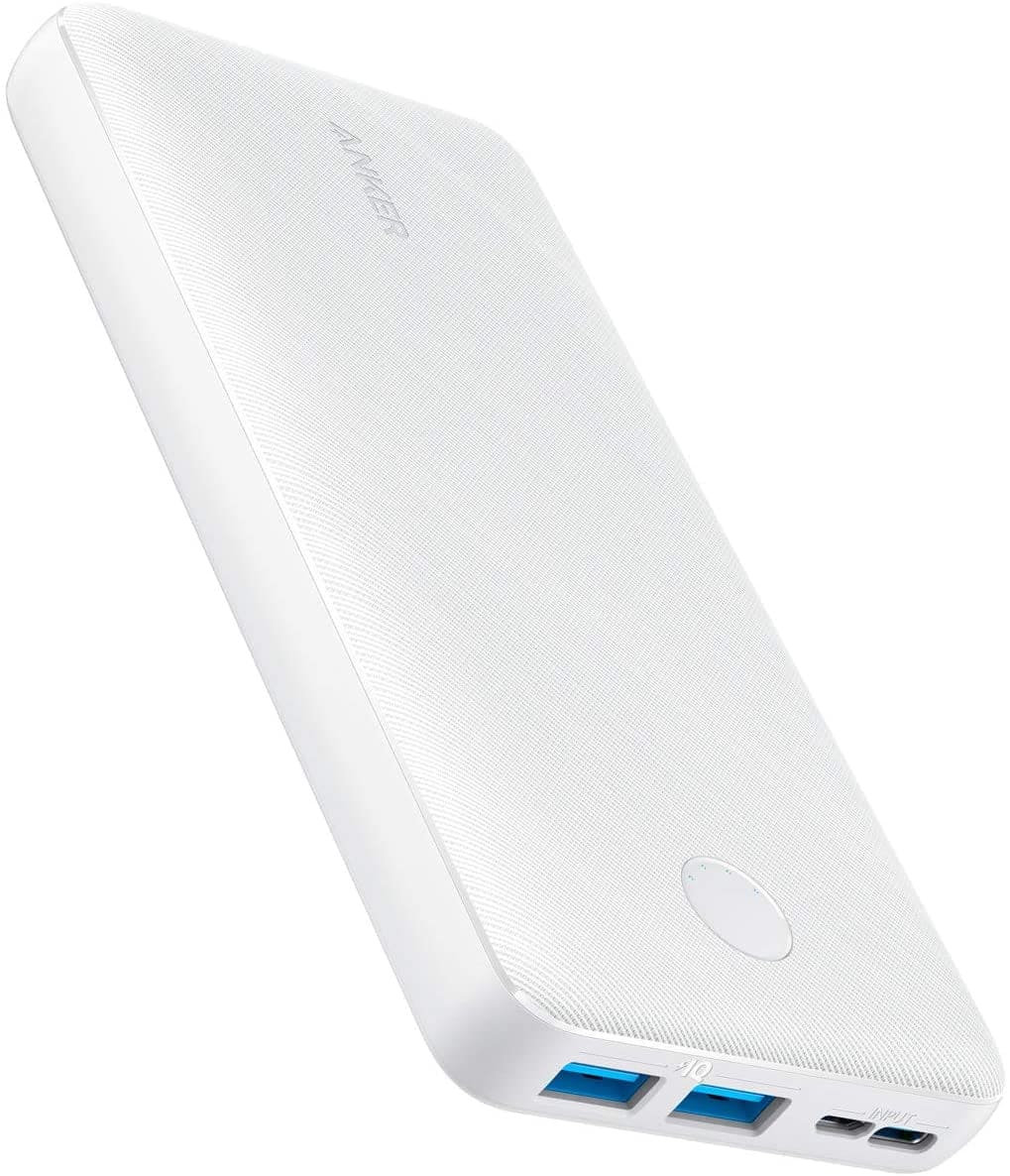 Anker - Portable Charger, Power Bank, 20,000mAh Battery Pack - White