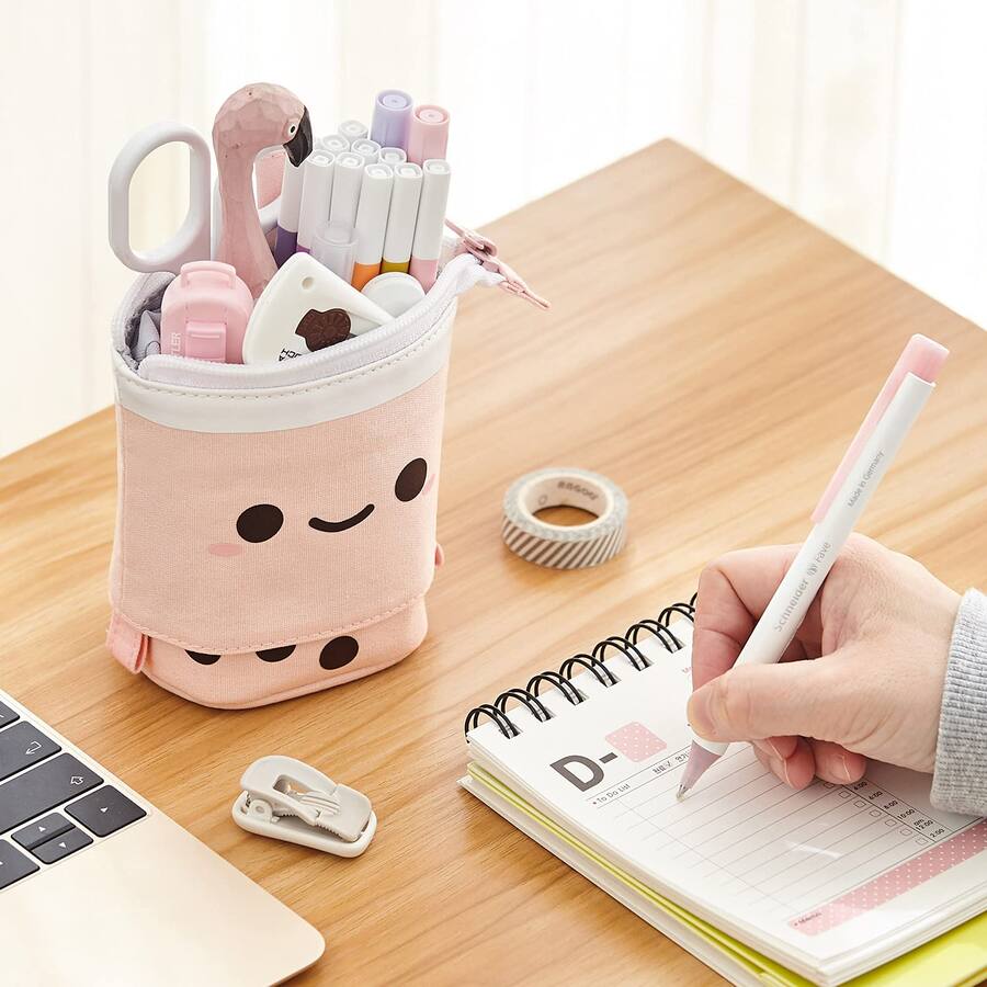 07.04 Dapper Styles Standing Pencil Case Cute Telescopic Pen Holder ...