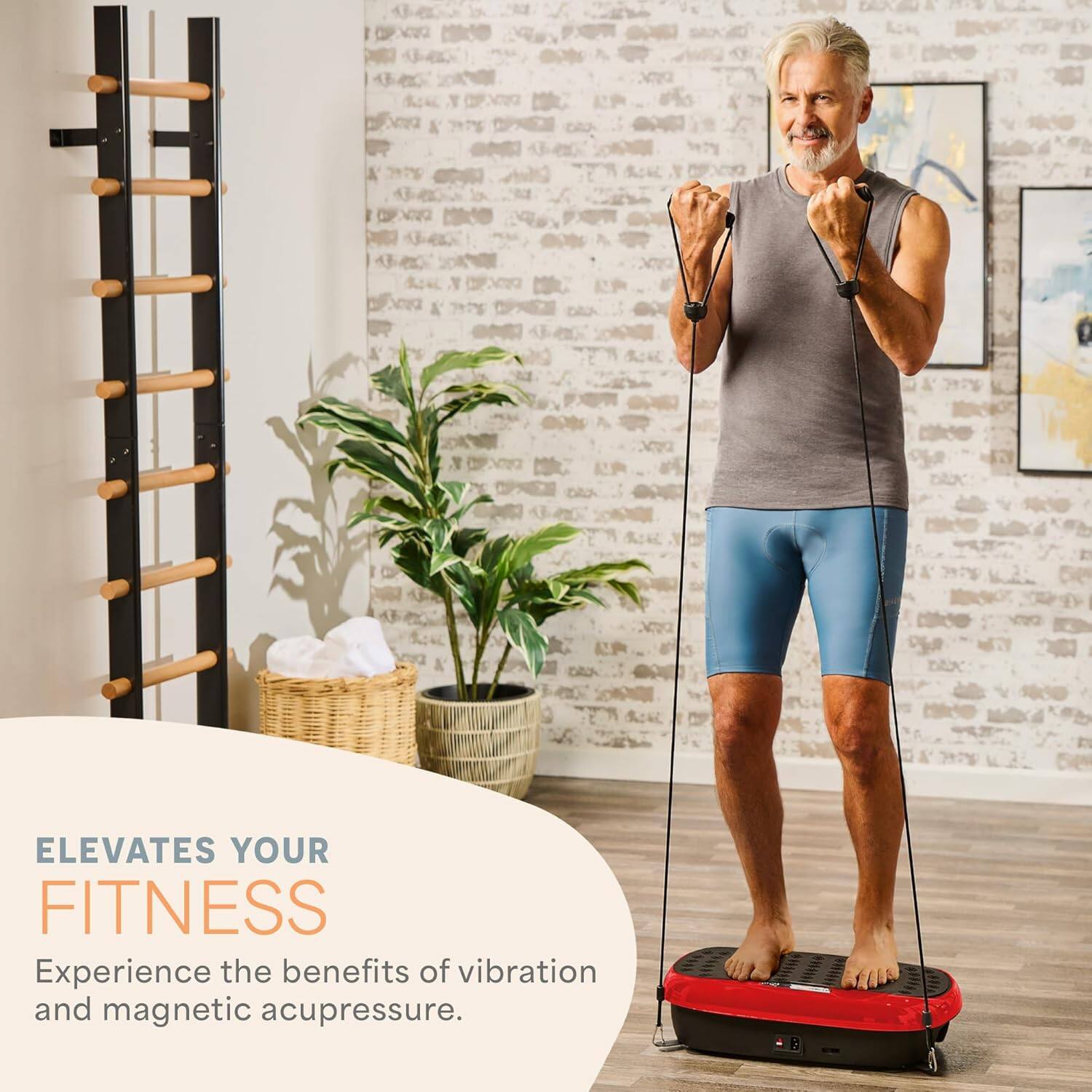 ELEVATES YOUR FITNESS  
Experience the benefits of vibration and magnetic acupressure.