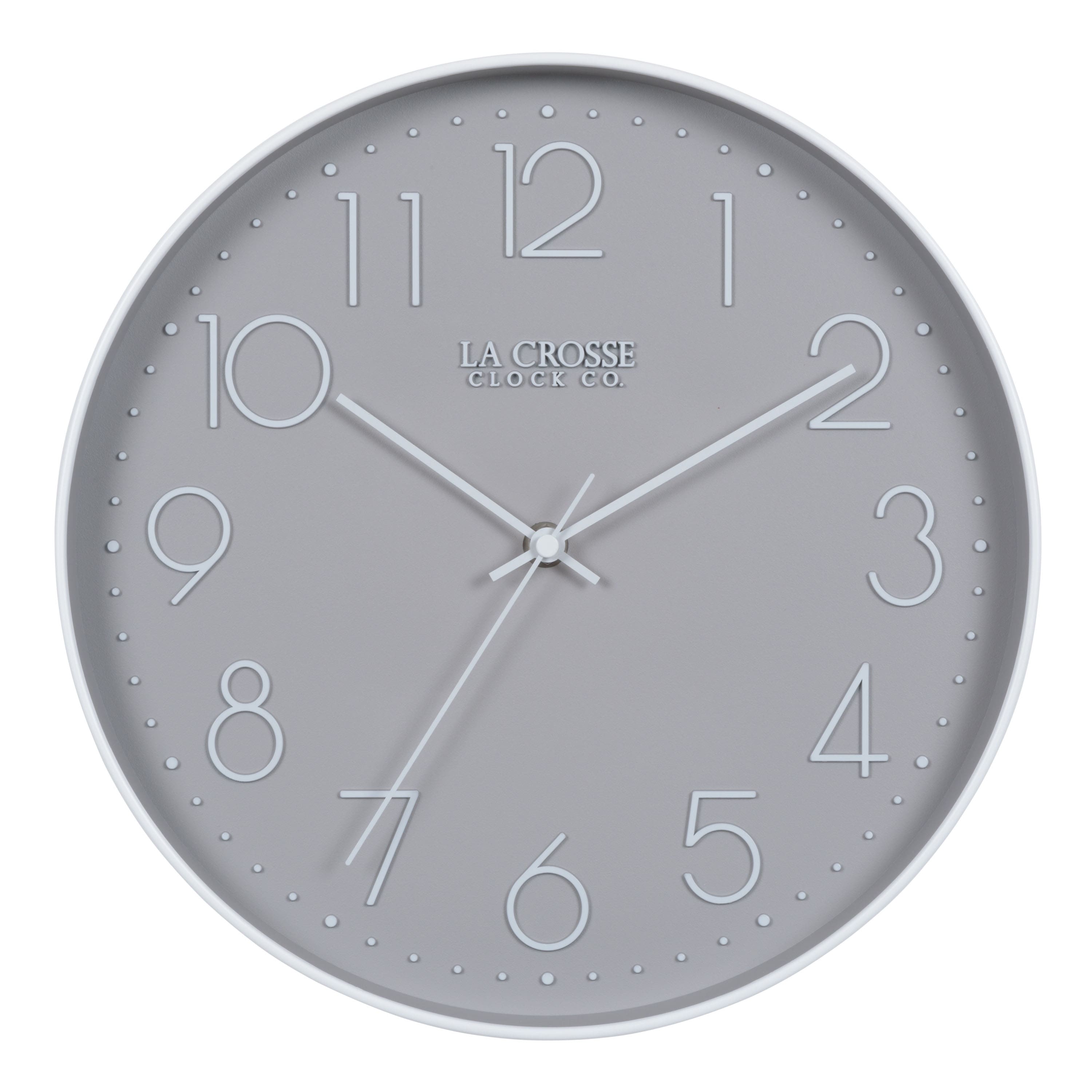 Photos - Other Decoration La Crosse Clock Co. - 12 Inch Paxton Silent Sweep Analog Quartz Wall Clock - Gray 404-3831