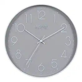 La Crosse Clock Co. - 12 Inch Paxton Silent Sweep Analog Quartz Wall Clock - Gray