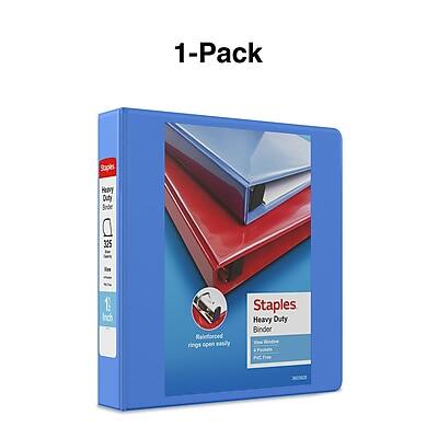 1-Pack Staples Heavy Duty Binder 325 1 Inch Reinforced Rings Open Easily