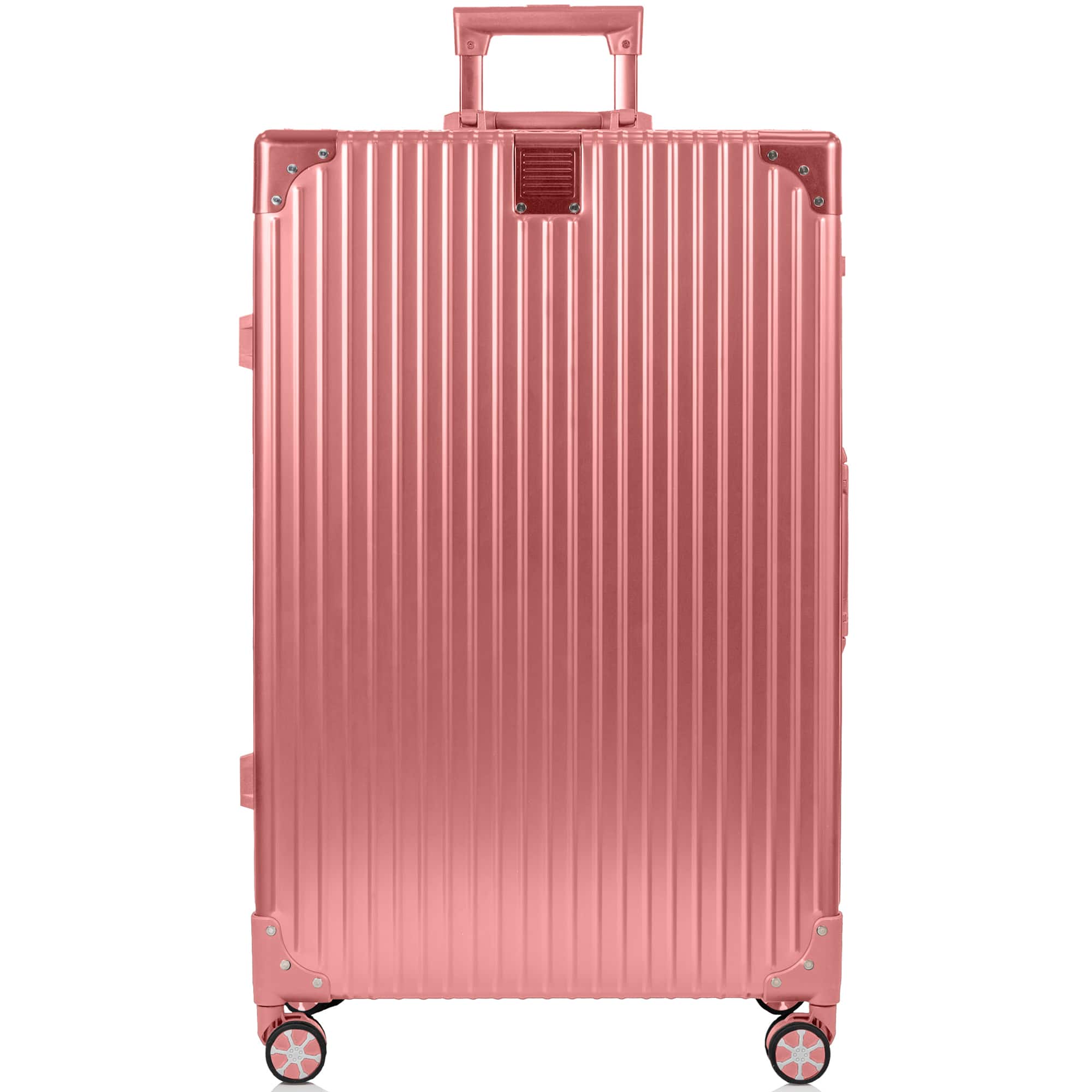 Front. Champs - Elite Aluminum Collection Large Luggage Case - Rose Gold.