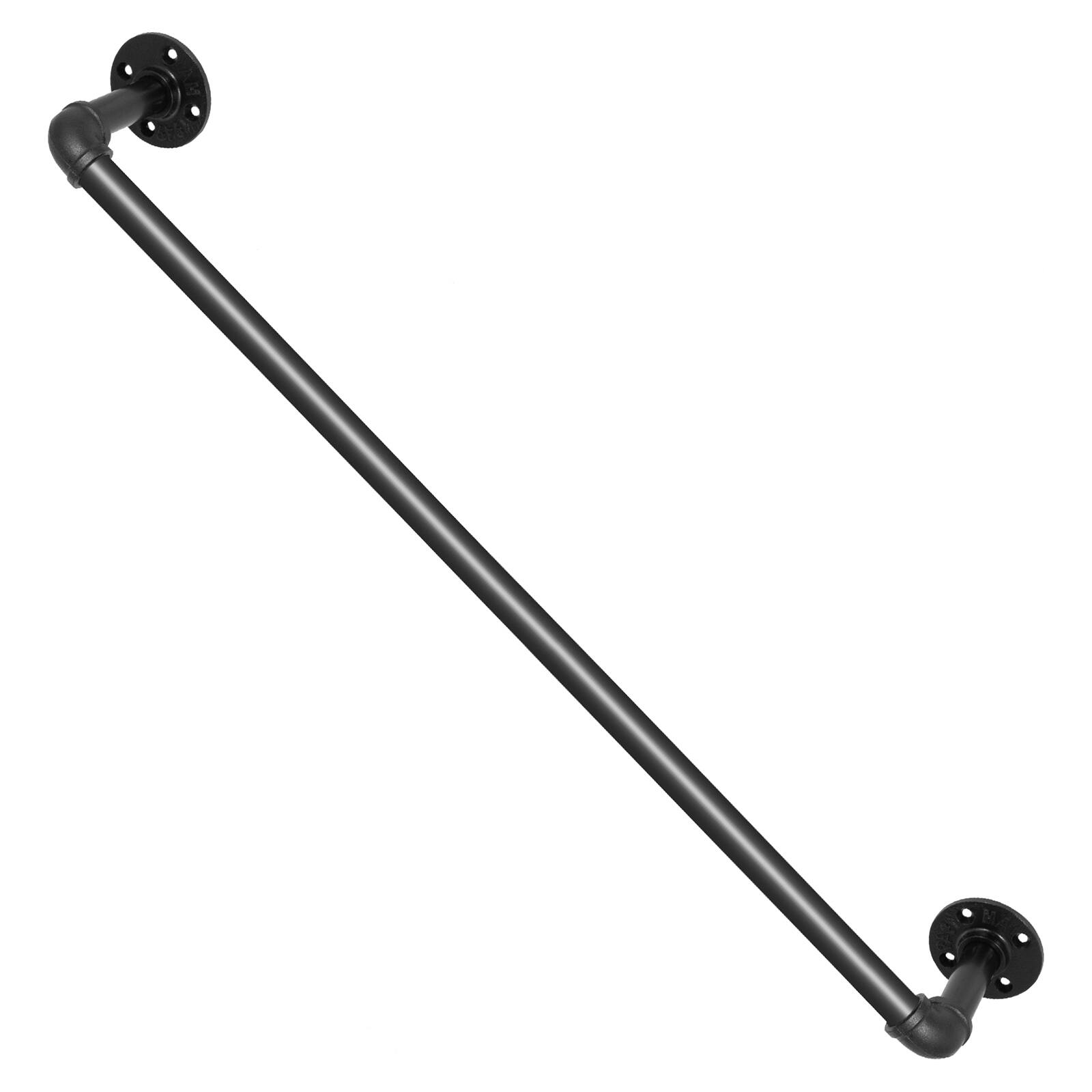 Alt View 5. VEVOR - Pipe Stair Handrail, 3FT Staircase Handrail, 440LBS Load Capacity Carbon Steel Pipe Handrail, Industrial Pipe Handrail - Black.