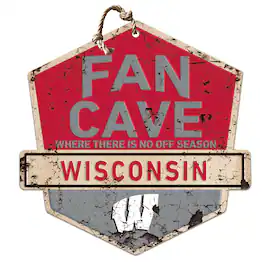 Jardine - Wisconsin Badgers Fan Cave Badge Sign - Red