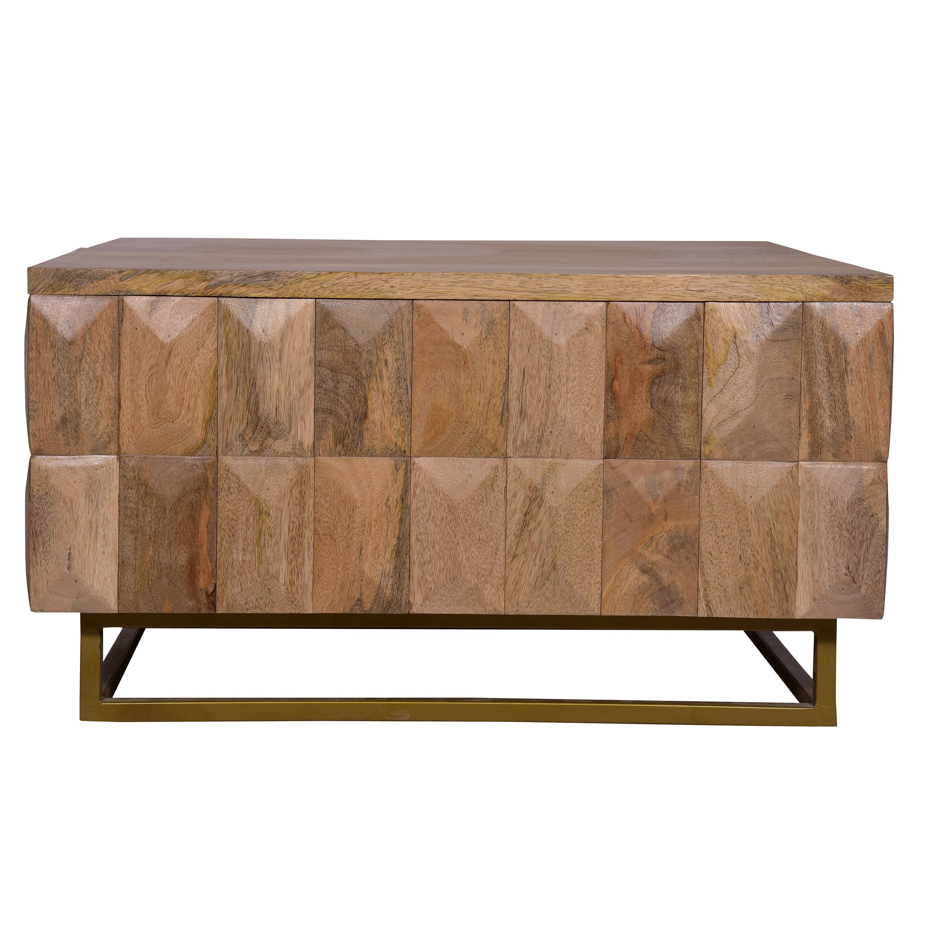 Alt View 2. Manhattan Lane - 33 Inch Lift Top Storage Trunk Coffee Table, Square, Mango Wood - Brown.