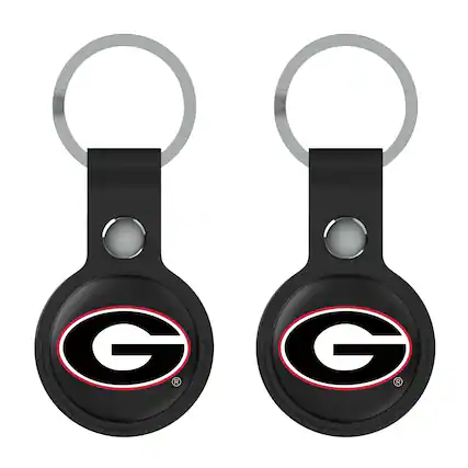 Front. Keyscaper - Black Georgia Bulldogs Two-Pack AirTag Holders - No Size - Black.