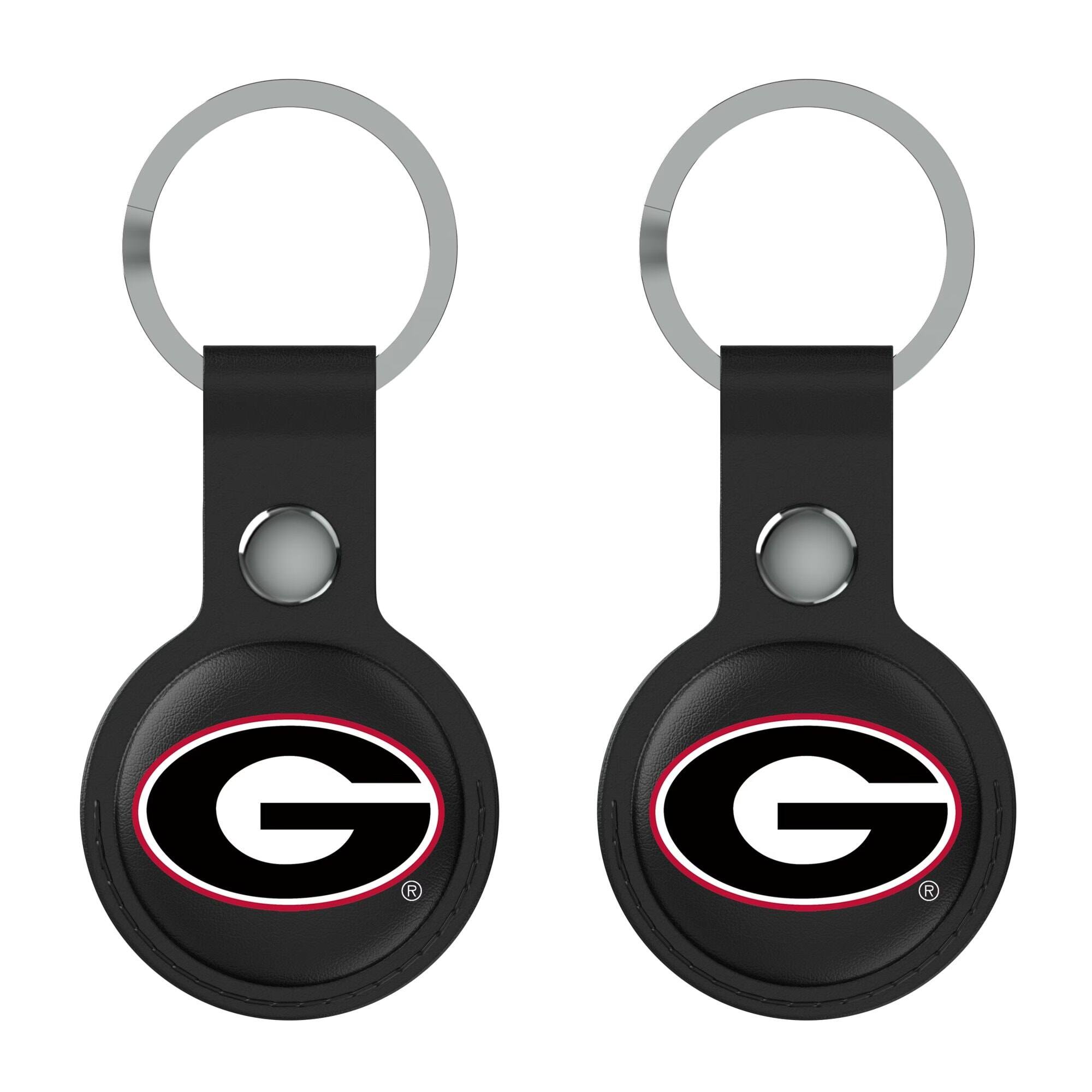 Front. Keyscaper - Black Georgia Bulldogs Two-Pack AirTag Holders - No Size - Black.