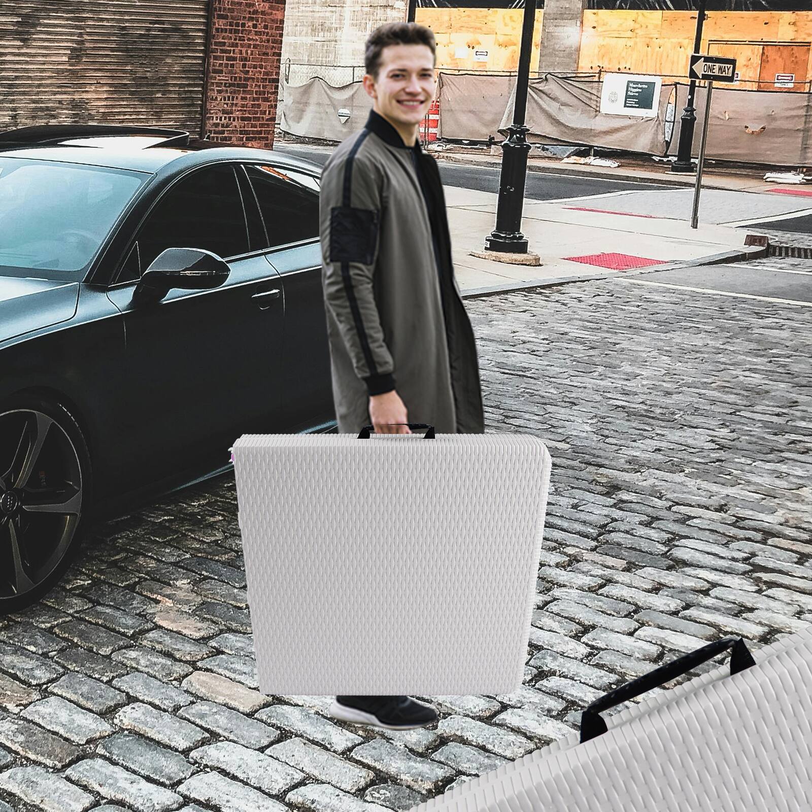 The text in the image reads:

"ONE WAY"