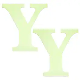 Unique Bargains - 2pcs 3D 5.9" Letter Y Mirror Wall Sticker, Self-Adhesive Glow in the Dark for DIY Party Wedding Room Decoration - Green