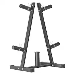 Brick Attic - Weight Plate Rack, Weight Tree and Weight Holder for 2 inch Olympic Weight Plate, Weight Plate Storage for Home Gym - Black