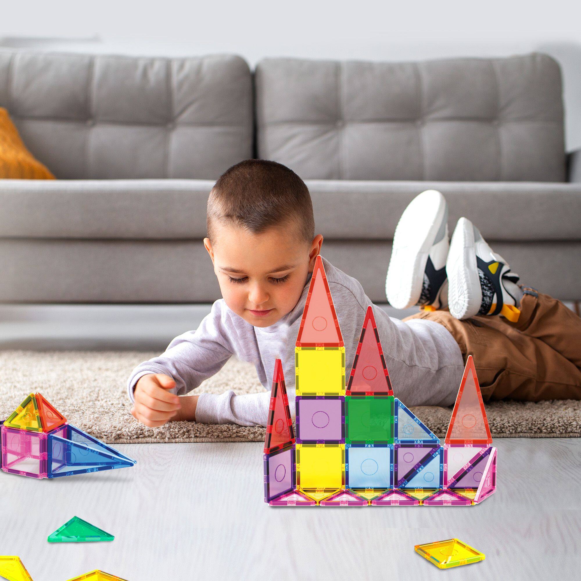 Alt View 5. Everplay - EverPlay 24 PC Magnetic Tiles, Magnetic Building Blocks for Kids, Magnet for Kids 3+.