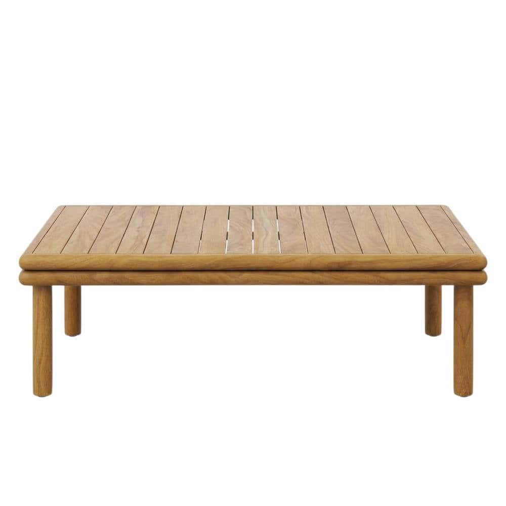 Outdoor Escape - Modern Teak Wood Outdoor Coffee Table for Patio or Garden Use - Brown