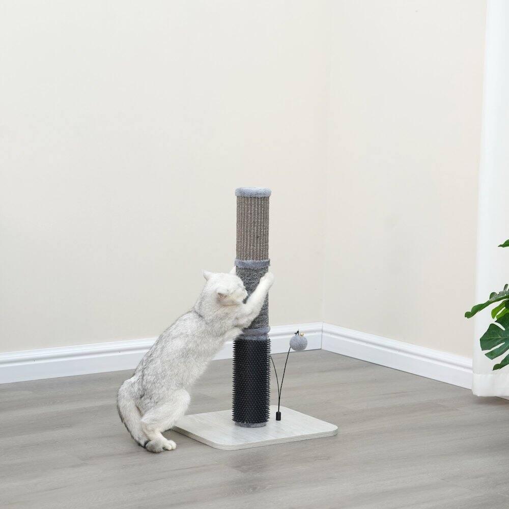 Back. PetPals - Urbane Grey Multi-Activity Scratching Post - Gray.