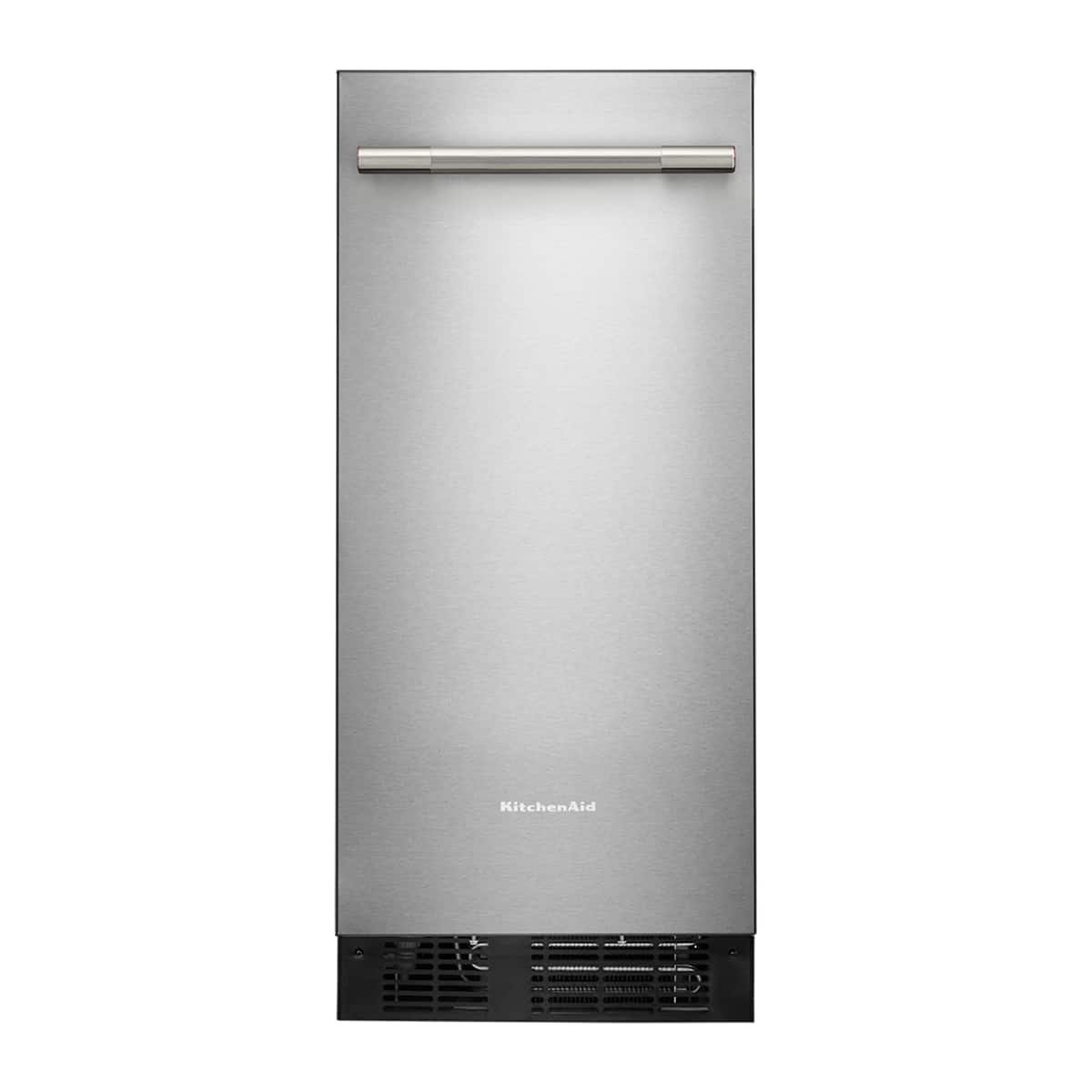 KitchenAid - 15" 25-Lb. Ice Maker - PrintShield Stainless Finish - Front_Zoom