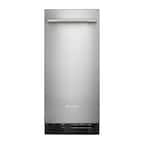 Front. KitchenAid - 15" 25-Lb. Ice Maker - PrintShield Stainless Finish.