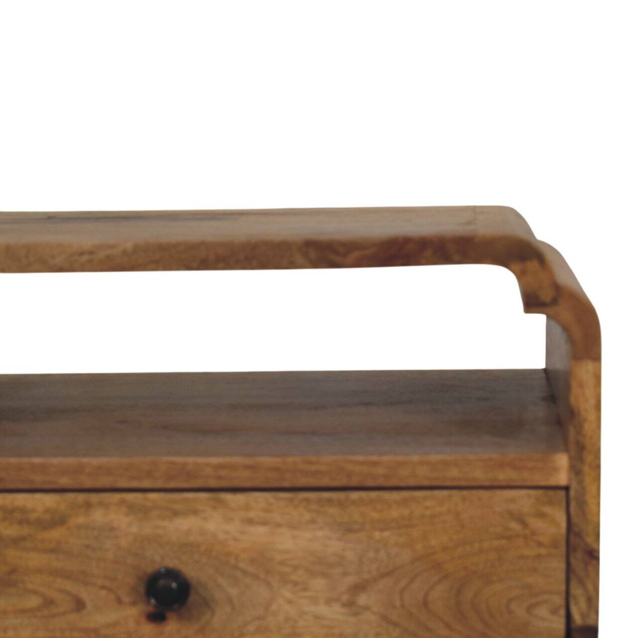 Back. Artisan Furniture - Artisan Furniture Solid Wood Newton Oak-ish Nightstand, 1 Drawer, Open-Slot, Brown - Oak.