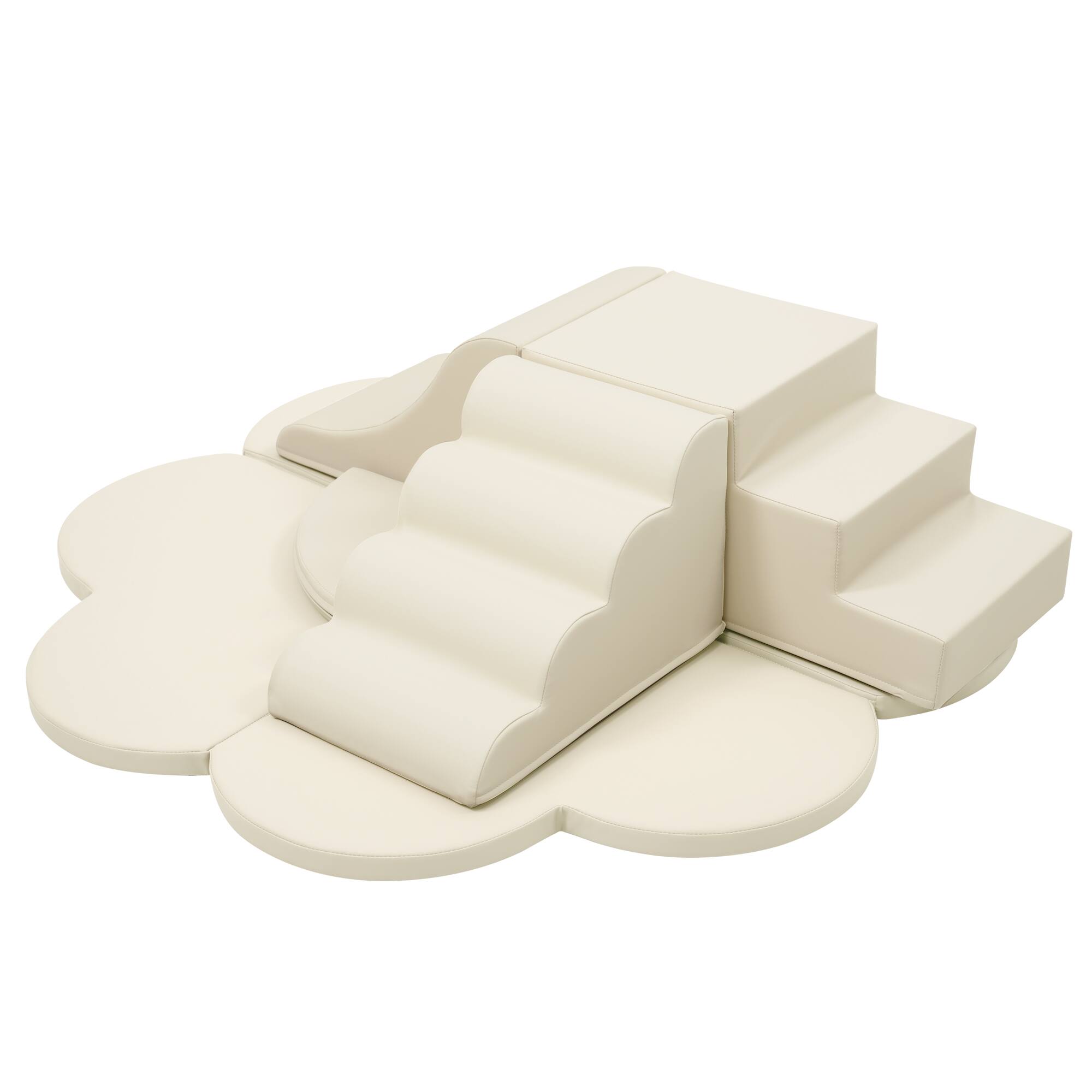 Alt View 10. Siljoy - 6-Piece Soft Foam Climber Blocks, Baby Foam Climbing Toys, Child Development Playset, Non-Toxic, Velcro, Easy Clean - Beige.