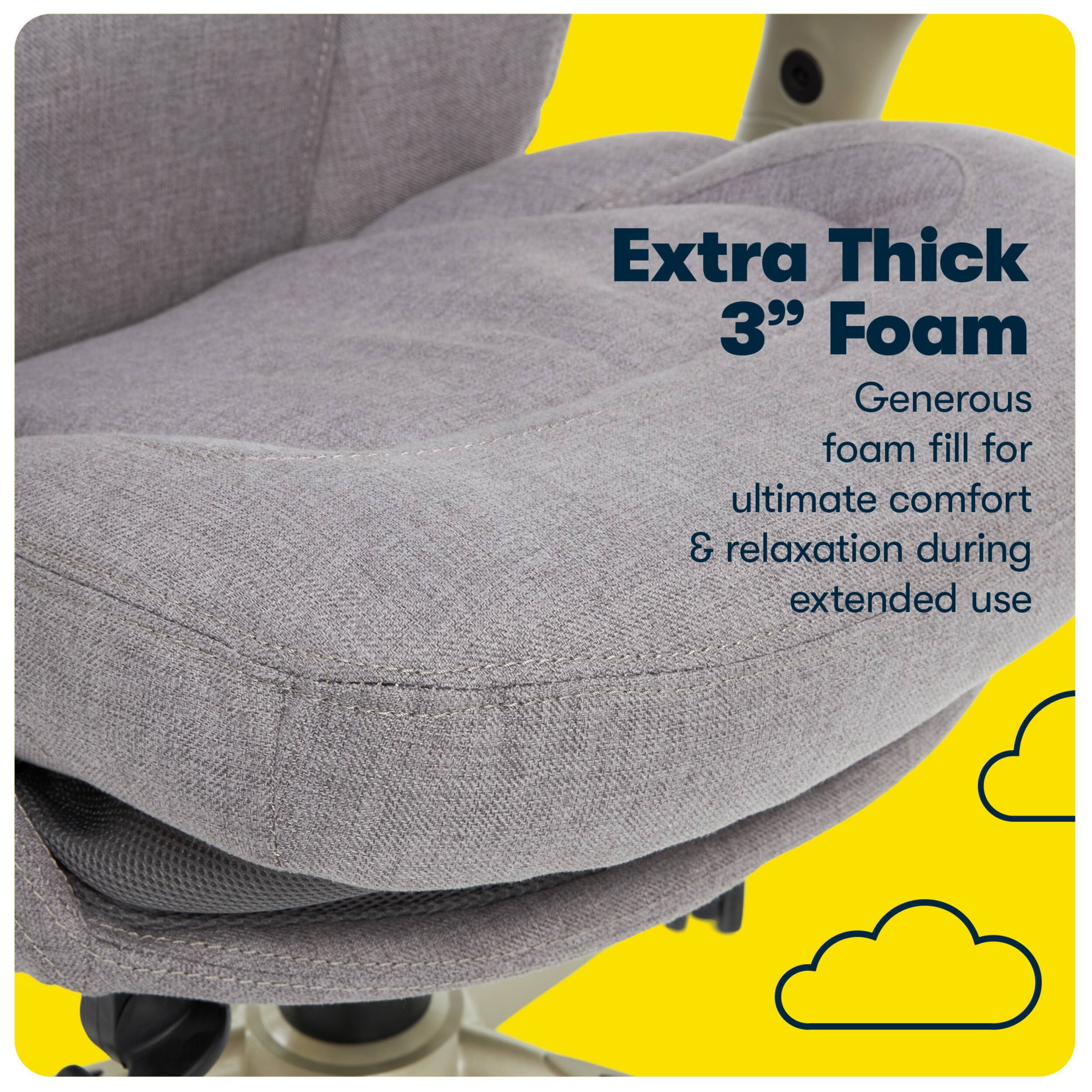 Alt View 14. Serta - Upholstered Back in Motion Health & Wellness Office Chair with Adjustable Arms - Fabric - Light Gray.