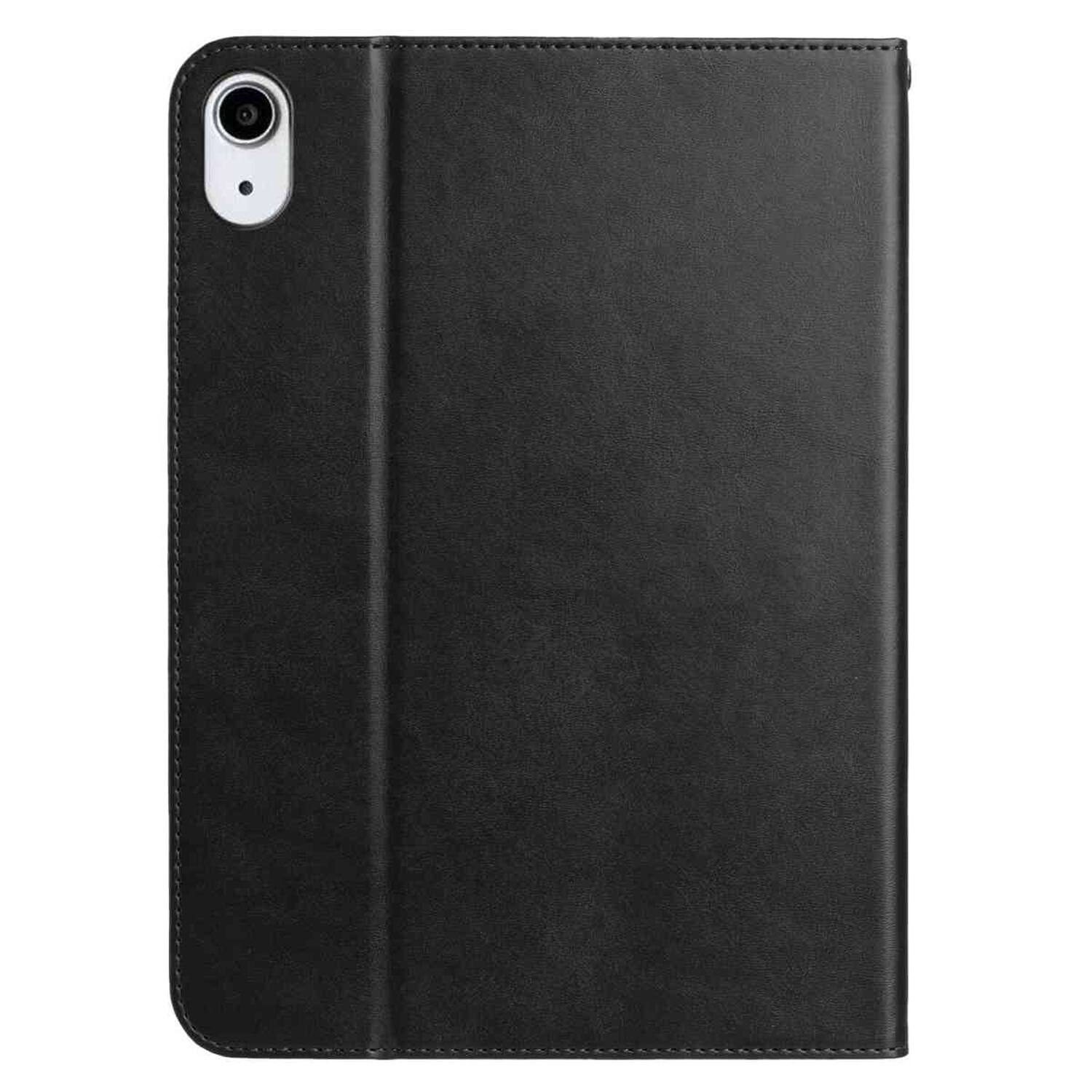 Left. Dteck - Retro PU Leather Folio Case for Apple iPad (A16) 11" 2025/iPad 10th Generation 2022,Shockproof Flip Kickstand Cover - Black.
