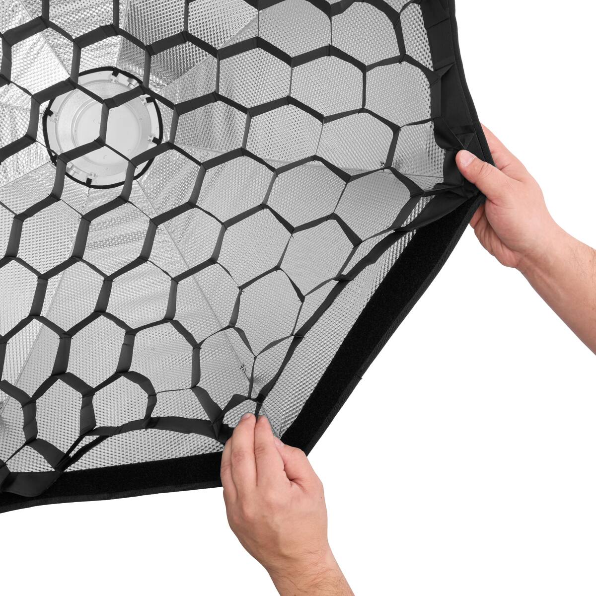 Alt View 3. Glow - Glow Hexagonal Pattern Eggcrate Grid for 44" Octa ParaSnap.