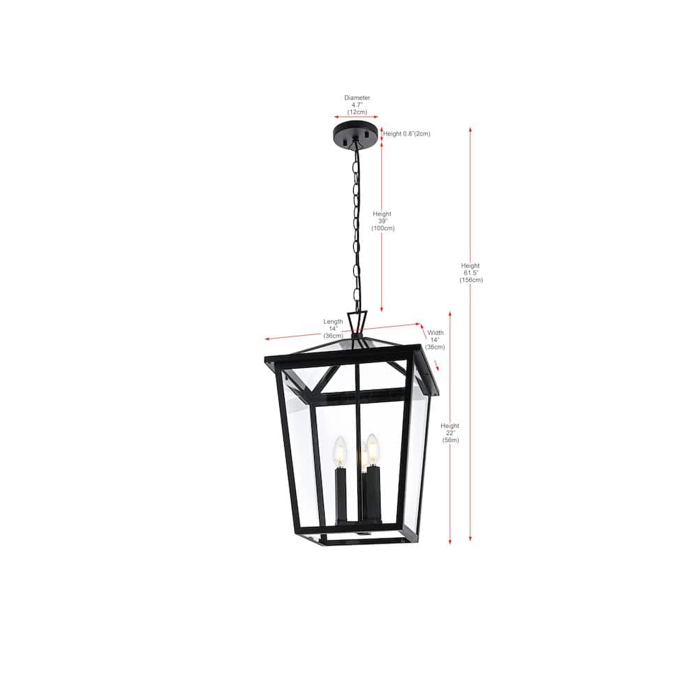 Elegant Lighting - Oxford 7 inch Outdoor Pendant - Black