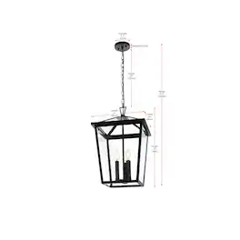Elegant Lighting - Oxford 7 inch Outdoor Pendant - Black
