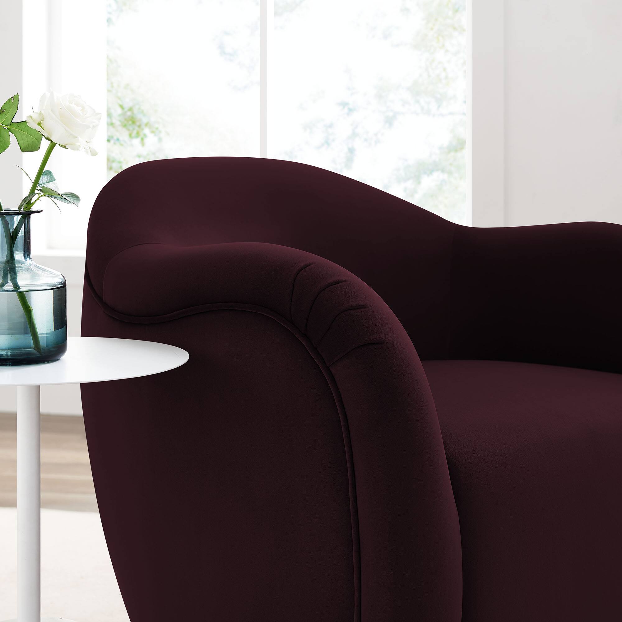 Alt View 5. Modway - Compose Performance Velvet Swivel Armchair by Modway - Red.