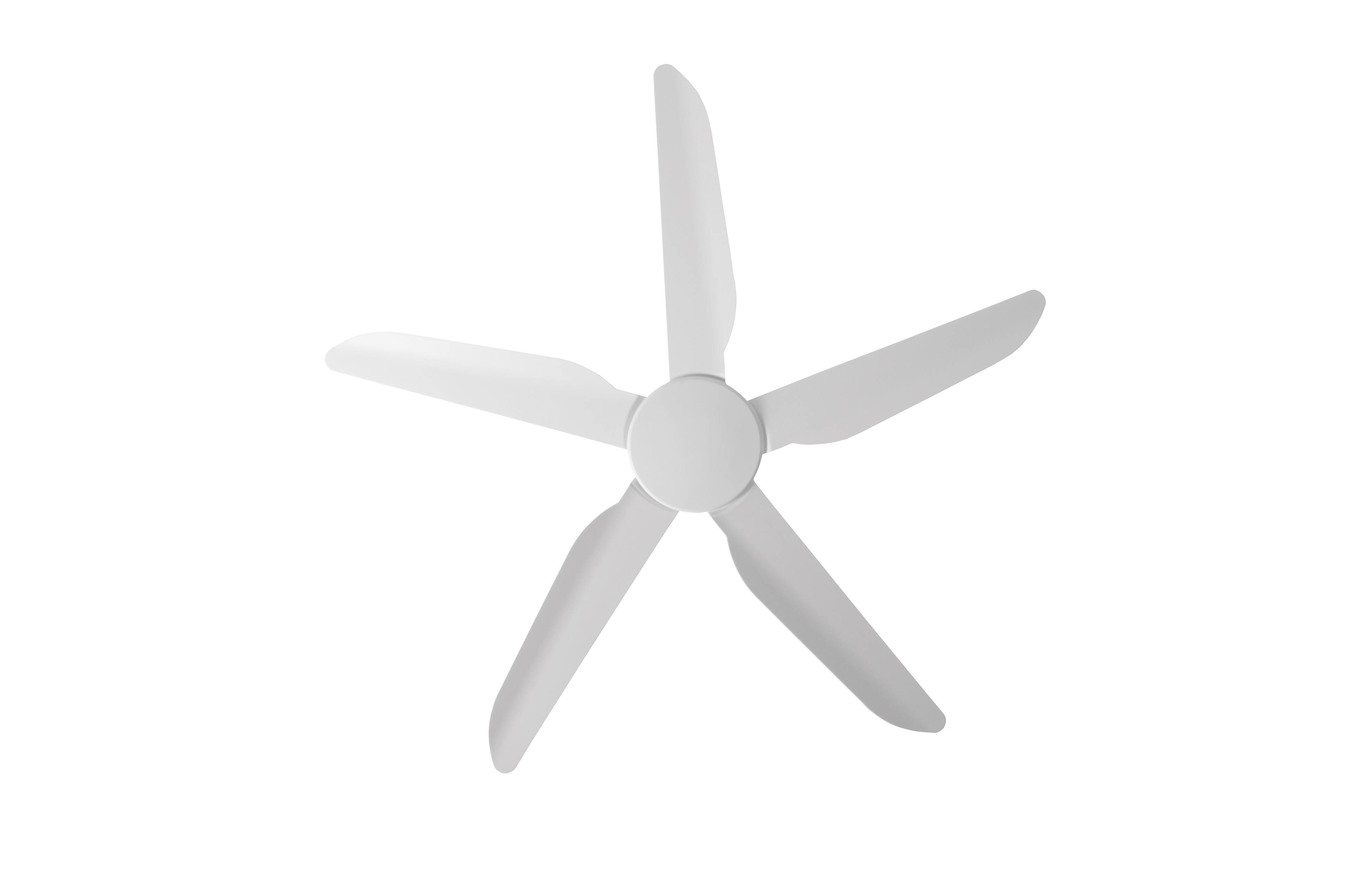 Alt View 6. ENLIGHT - 56" Smart Ceiling Fan, IP66 Outdoor/Coastal, Weather Resist, Efficient + Quiet DC Motor, Reverse Mode, Matter, 5 Blades - White.