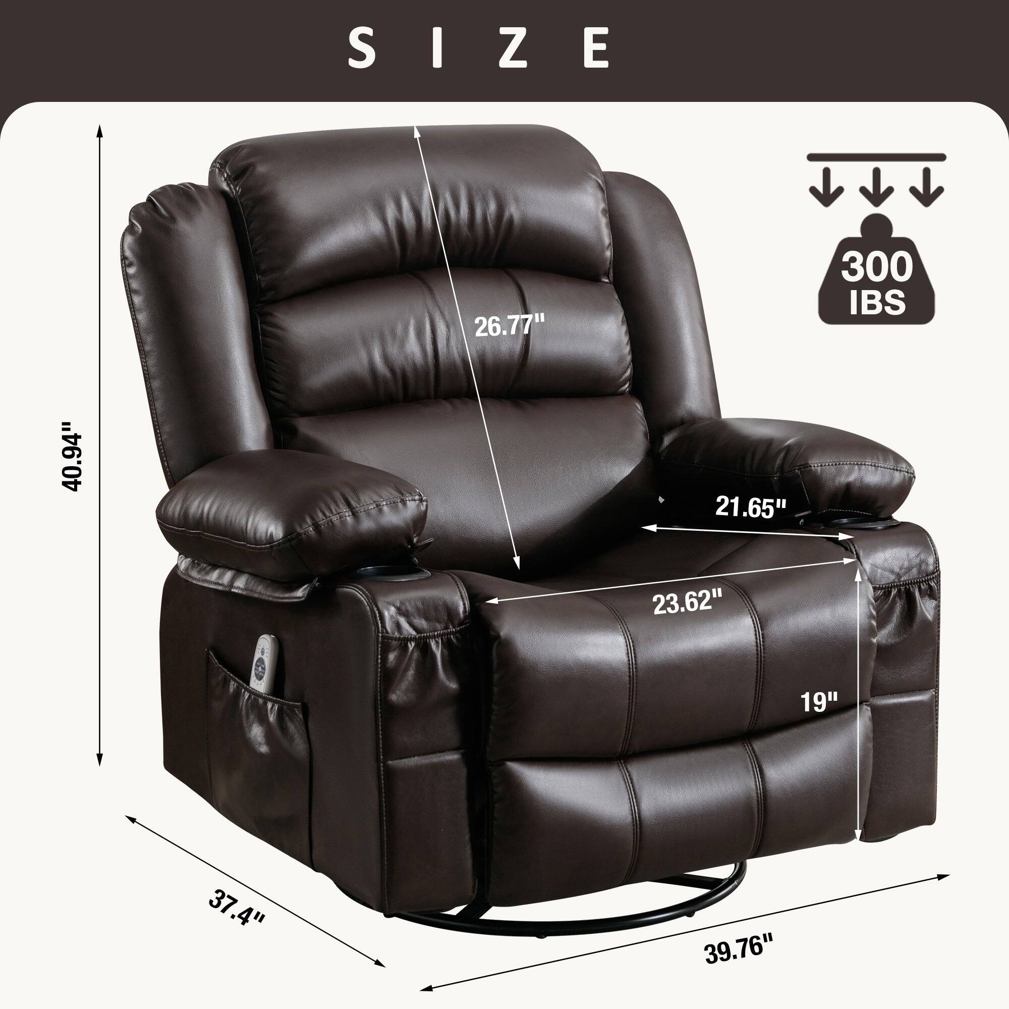 SIZE: 26.77" 21.65" 23.62" 19" 37.4" 39.76"
WEIGHT CAPACITY: 300 IBS
HEIGHT: 40.94"