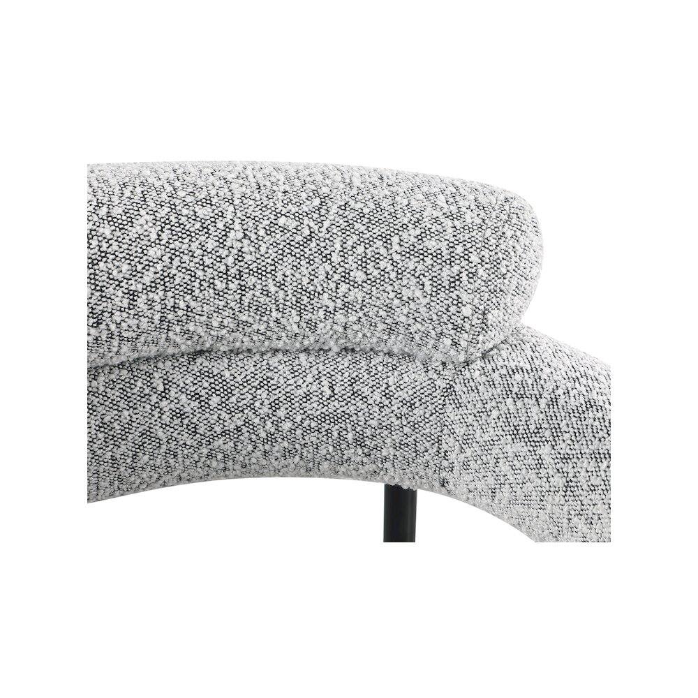 Alt View 4. Meridian Furniture - Blake Grey Boucle Fabric Dining Chair, Set of 2 - Grey.