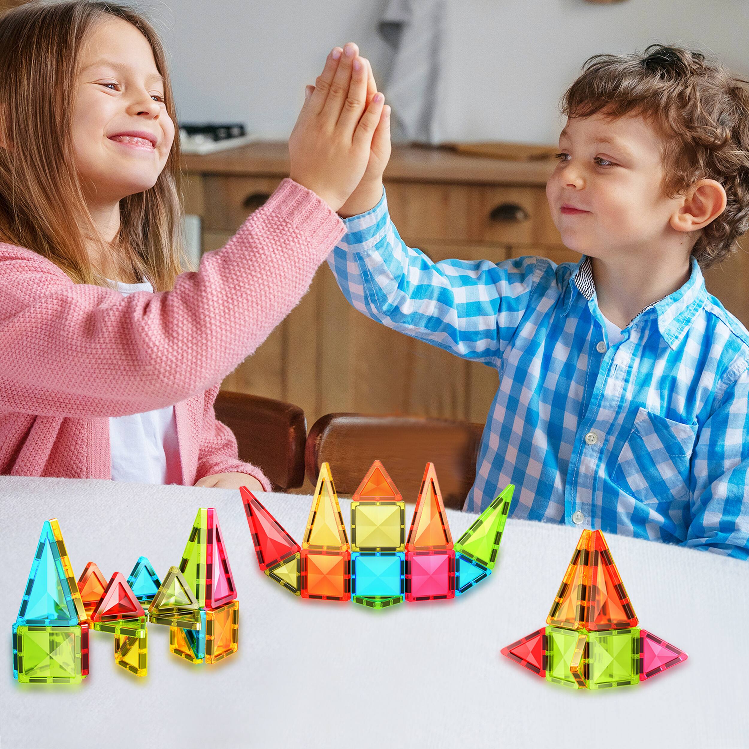 Alt View 1. PicassoTiles - PICASSO-TILES Magnetic Tiles For Kids, Travel Size 24PCS Construction STEM Building Blocks Educational Toy.