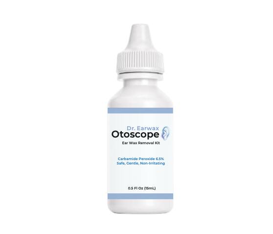 Dr. Earwax Otoscope Ear Wax Removal Kit  
Carbamide Peroxide 6.5% Safe, Gentle, Non-Irritating  
0.5 FL OZ (15mL)