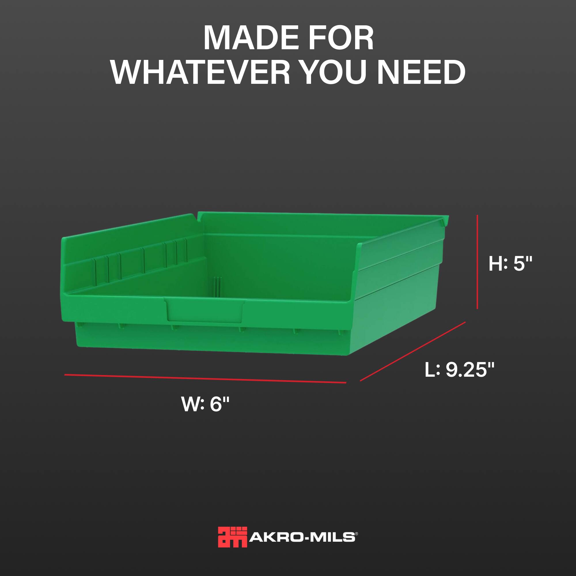 Akro Mils 12 Pack AkroBins Plastic Storage Bins, Space Saving ...